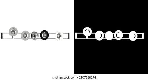 3D rendering illustration of some ceiling lights