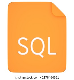 3D Rendering Illustration Of Sql Icon Logo Isolated On White Background