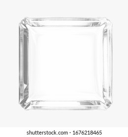 3D Rendering Illustration Of A Square Glass Ashtray