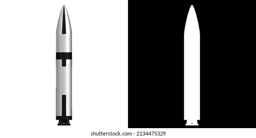 3D Rendering Illustration Of A Stylized Polaris A3 Missile