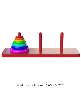 3D Rendering Illustration Of A Tower Of Hanoi Game