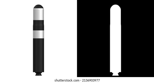 3D Rendering Illustration Of A Trident Ii D5 ICBM Missile