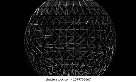 3d Rendering Illustration Wired Sphere Purpose Stock Illustration ...
