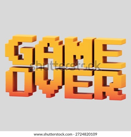 3d rendering illustration of the word game over