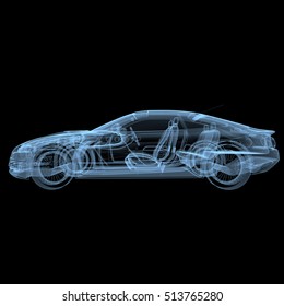 3d Rendering Illustration Of Xray Sport Car