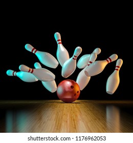 3d rendering image of bowling action