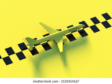 3d rendering image of taxi plane.