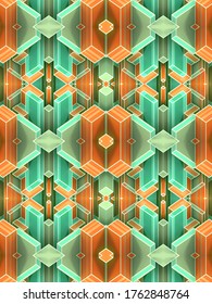 3d Rendering Impossible Architecture, Surreal Kaleidoscope Building. Abstract Geometry Shape Background. Modern Art. Digital Illustration