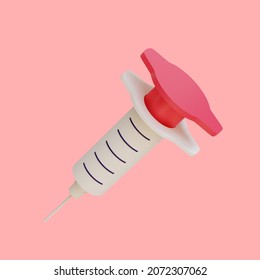 3d Rendering Injection Illustration Object With Pink Background