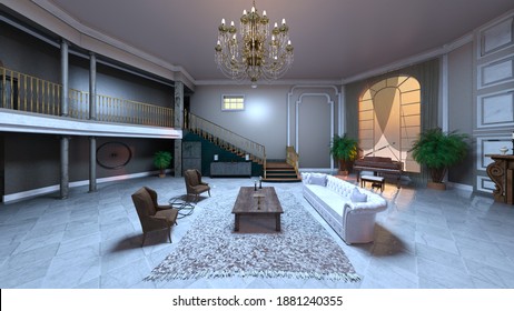 3D rendering of Inside the house