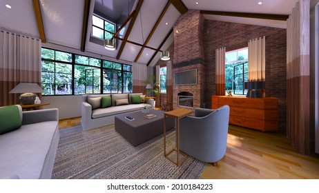 3D rendering of Inside the house