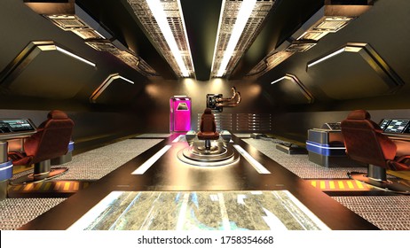 3D rendering of Inside the spaceship