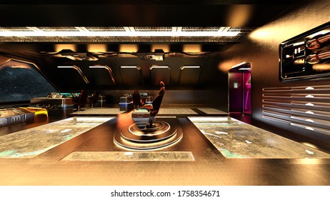 3D rendering of Inside the spaceship