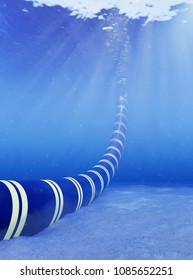 3d Rendering Of The Installation Of A Subsea Cable In Shallow Water