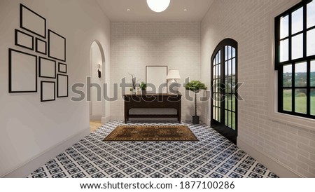 3d rendering. Interior house modern open living space with kitchen. modern loft style Duplex apartment residence. Home decoration  interior design.
