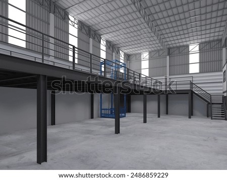 3d rendering of interior warehouse
