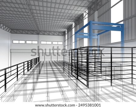 3d rendering of interior warehouse
