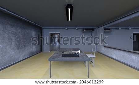 3D rendering of the interrogation room