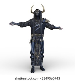 3D rendering of a iron masked warrior