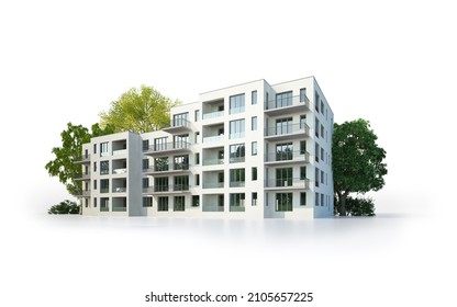 3d Rendering Of A Isolated Apartment House