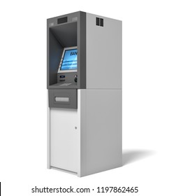 3d Rendering Isolated Bank Atm Machine Stock Illustration 1197862465