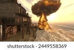 3D rendering of the isolated base under attack