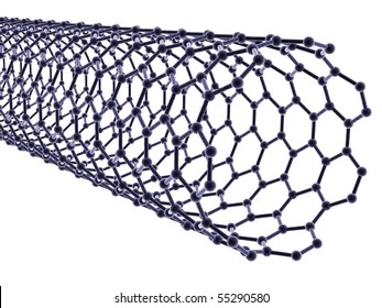 3D rendering of an isolated carbon nanotube