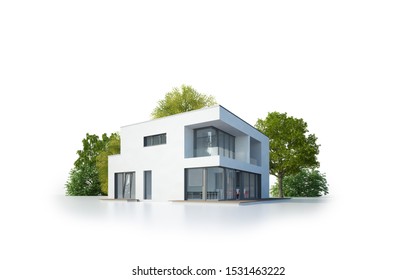 3d rendering of a isolated modern house