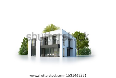3d rendering of a isolated modern house