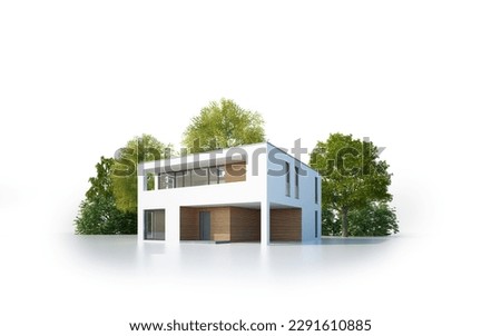 3d rendering of an isolated modern house