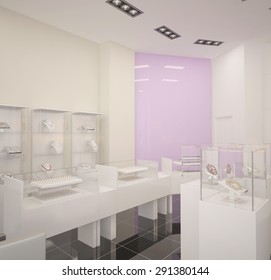 3d Rendering Of A Jewelry Store Interior Design