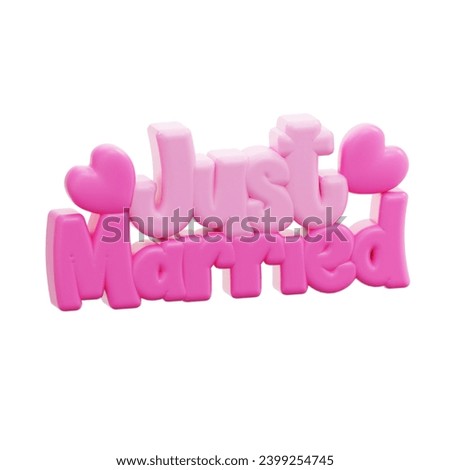 3d rendering just married balloon illustration