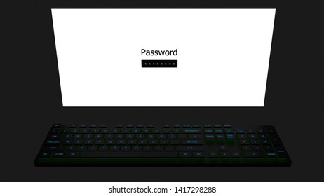 3d Rendering Keyboard Password Enter Asterisk Stock Illustration ...