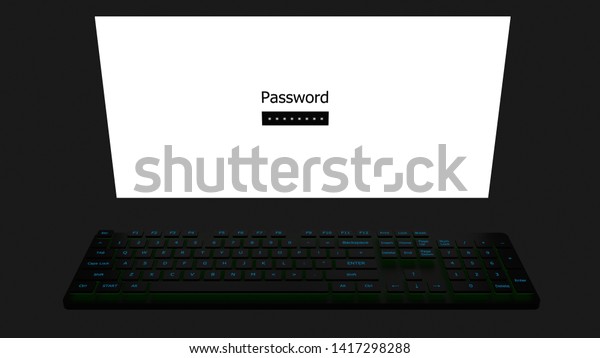 3d Rendering Keyboard Password Enter Asterisk Stock Illustration ...