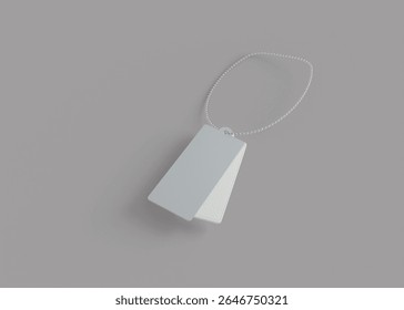 3D Rendering Keychain Tag Mockup for Branding Display
