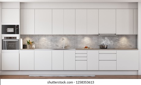 3D rendering kitchen