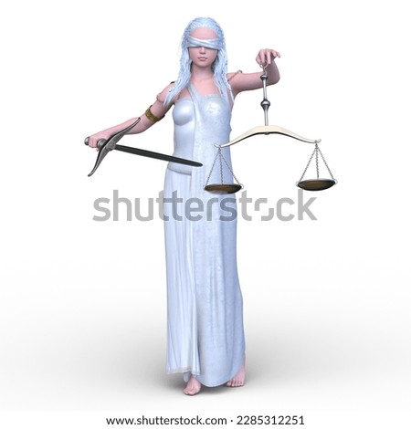 3D rendering of the Lady Justice