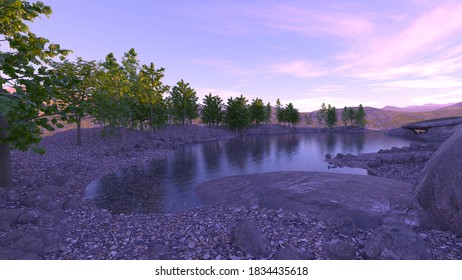3D rendering of Lake view