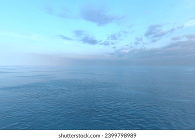 3D rendering of a landscape with water