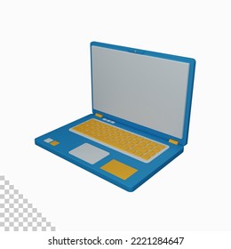 3d rendering laptop or computer isolated useful for business, company and finance design