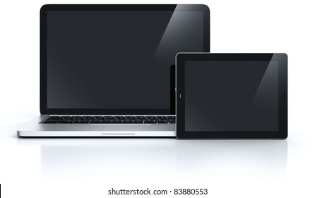 3d Rendering Of A Laptop And A Tablet