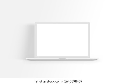 3D rendering of a laptop with white background