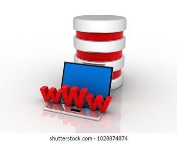 3d rendering laptop with WWW

