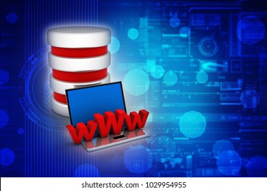 3d rendering laptop with WWW