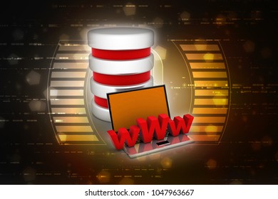 3d rendering laptop with www