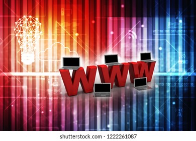 3d rendering laptop with www
