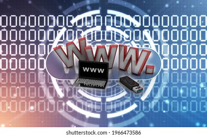 3d rendering laptop with www

