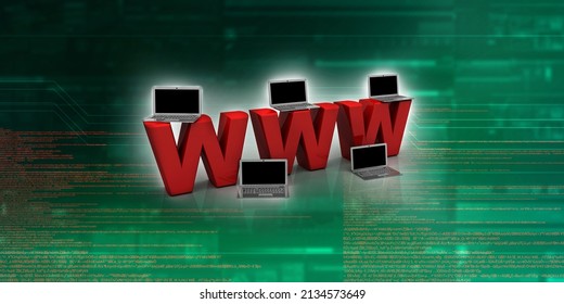 3d rendering laptop with www