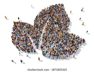 3d Rendering Large Crowd People Gathered Stock Illustration 1867123465