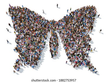 Large Group People Seen Above Gathered Stock Illustration 314533559 ...